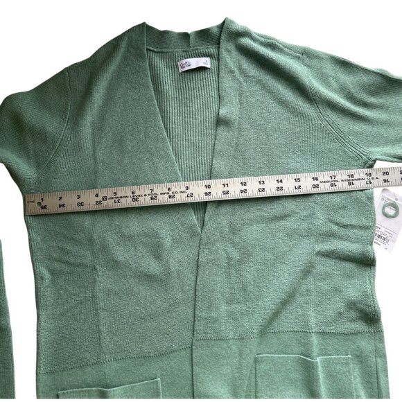 Womens Croft & Barrow Open-Front Sage Green Cardigan Sweater With Pockets Small - Picture 8 of 9